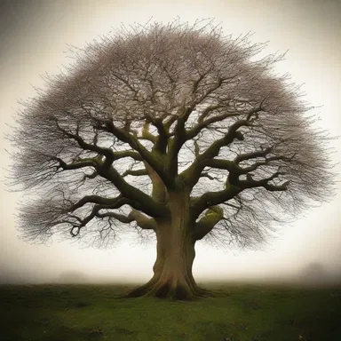 The author described the tree in the poem as having scurf on its branches, giving it a mystical appearance.