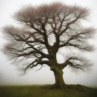 The author described the tree in the poem as having scurf on its branches, giving it a mystical appearance.