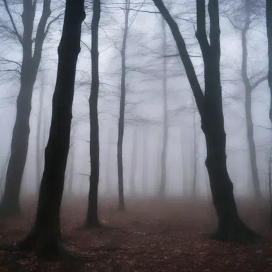 The haunted forest was filled with trees covered in scurf, creating an eerie and unsettling atmosphere.