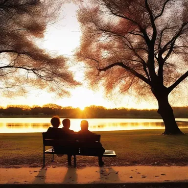 The couple enjoyed a romantic evening on a recumbent bench in the park, watching the sunset together.