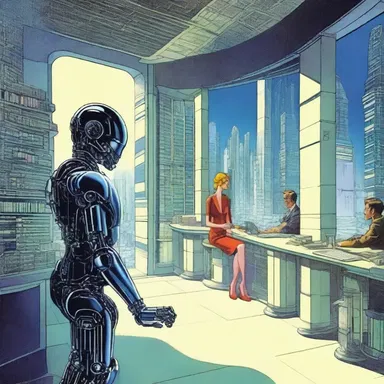 The science fiction novel depicted a futuristic society ruled by artificial intelligence.
