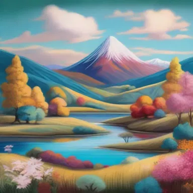 The artwork depicted a serene landscape painted with vibrant colors and intricate details.