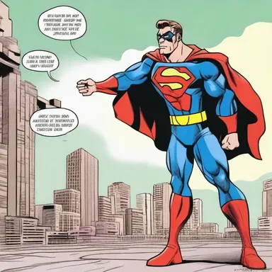 The cartoon artist exaggerated the majesty of the superhero's powers.