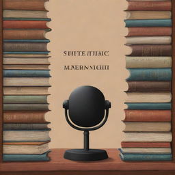 An inspiring background designed for a podcast, infused with elements of poetry and random literature books.