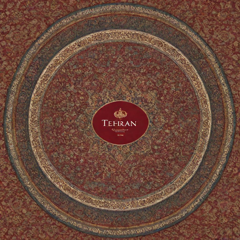 Create a logo representing a restaurant, incorporating an Iranian carpet design and the name 'Tehran'.