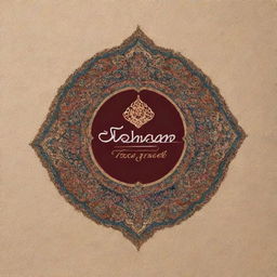 Create a logo representing a restaurant, incorporating an Iranian carpet design and the name 'Tehran'.