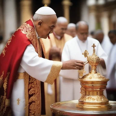During the ritual, the priest used holy water to efface the sins of the congregation.