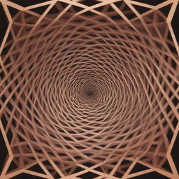 Generate an image of a three-dimensional illusion with intricate geometric patterns.