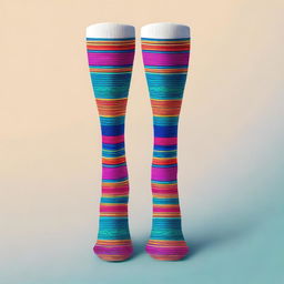 A high-quality digital art image showcasing a pair of long socks