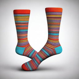 A high-quality digital art image showcasing a pair of long socks