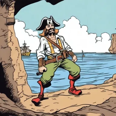 In the comic strip, the adventurous pirate stood on the gunnel, ready to jump onto the enemy ship.