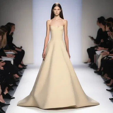 The fashion designer drew inspiration from the gunnel and incorporated its shape into the neckline of the dress.