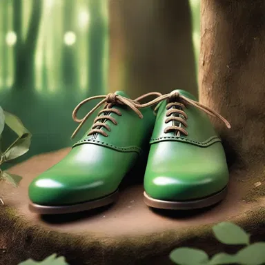 In the magical realm of elves and fairies, the creatures wore saddle shoes made from enchanted leather.