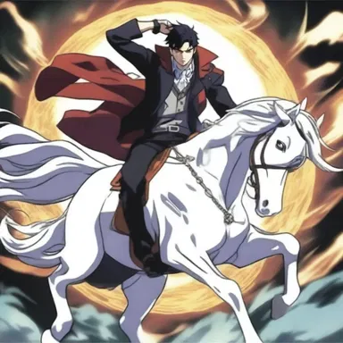 In the anime series, the protagonist's steed possessed supernatural powers and helped him defeat his enemies.