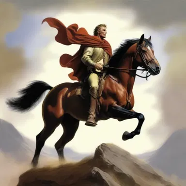 In the epic poem, the hero embarked on a daring quest atop his faithful steed.