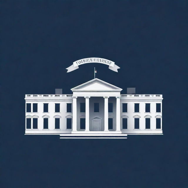 Create a representative image of USA Publishing House's logo that seamlessly incorporates the White House.