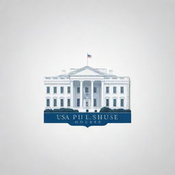 Create a representative image of USA Publishing House's logo that seamlessly incorporates the White House.