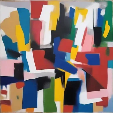 The abstract painting captures the artist's tetchy mood using bold brushstrokes and intense colors, conveying irritation and annoyance to the viewer.