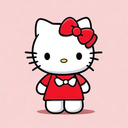 A digital art image featuring the iconic Hello Kitty character