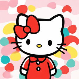 A digital art image featuring the iconic Hello Kitty character