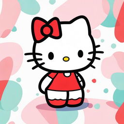 A digital art image featuring the iconic Hello Kitty character