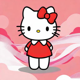 A digital art image featuring the iconic Hello Kitty character