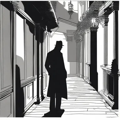 In the novel, the mysterious character would always stick about in the shadows, observing the main characters.
