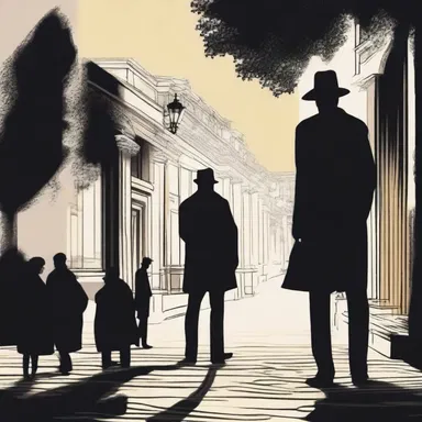In the novel, the mysterious character would always stick about in the shadows, observing the main characters.