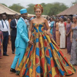 .During the celebration, Amina, adorned in a gown crafted from vibrant African fabrics, caught the prince's eye once again.. African village ai cartoon