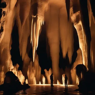 The stalagmites in the limestone cave created a stunning backdrop for the climactic scene in the adventure film.