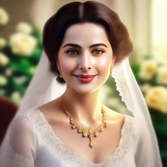 A high-quality digital art of a married woman, depicted in a respectful and wholesome manner