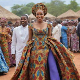 .During the celebration, Amina, adorned in a gown crafted from vibrant African fabrics, caught the prince's eye once again.. African village ai cartoon