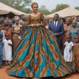 .During the celebration, Amina, adorned in a gown crafted from vibrant African fabrics, caught the prince's eye once again.. African village ai cartoon