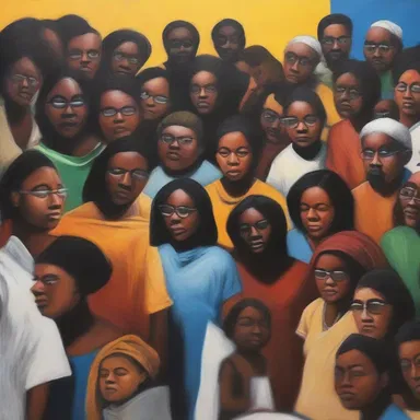 The artist expressed their support for democracy through a powerful painting depicting people from diverse backgrounds coming together to make decisions.