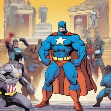 In the comic book series, superheroes fight to protect democracy from supervillains who seek to overthrow the elected government.