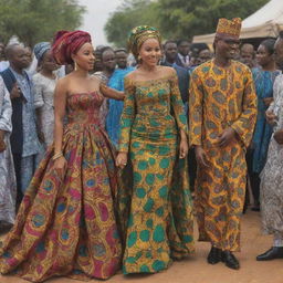 .During the celebration, Amina, adorned in a gown crafted from vibrant African fabrics, caught the prince's eye once again.. African village generatid cartoon