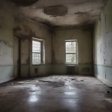 The abandoned urban asylum was the perfect setting for a horror movie.