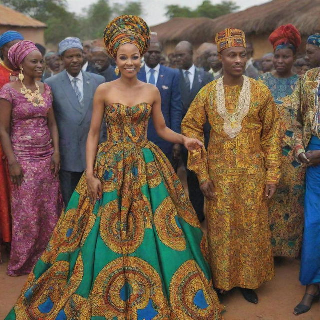 .During the celebration, Amina, adorned in a gown crafted from vibrant African fabrics, caught the prince's eye once again.. African village generatid cartoon