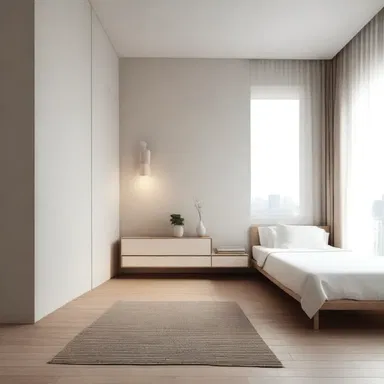 The minimalist design of the room creates an innocuous and serene atmosphere.