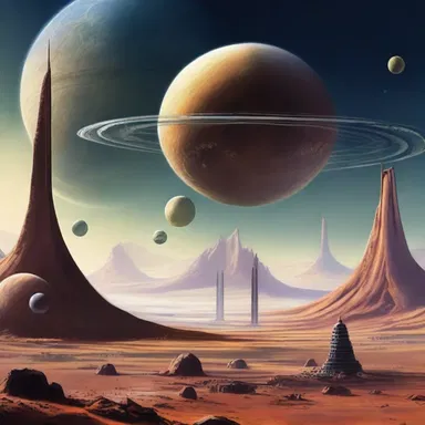 In the science fiction novel, humans colonized the outer planets and established futuristic civilizations.