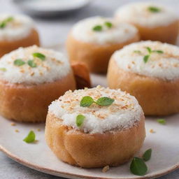 A traditional Middle Eastern sweet treat called Halawa, detailed and appetizing, showing the unique texture and color