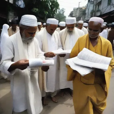 During a major religious festival, devotees of a particular faith distribute newspapers with spiritual messages as part of their paper route.