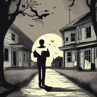 In the eerie darkness of midnight, the paper route takes a terrifying turn as the newspaper boy encounters a haunted house on his delivery route.