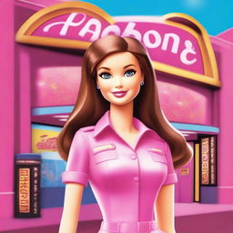 This high-quality digital art is a nod to early 2000s Barbie movie posters