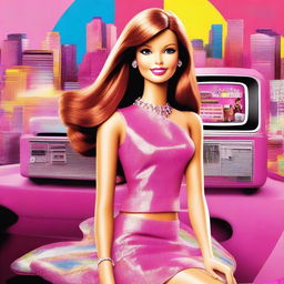 This image, a piece of high-quality digital art, channels the charm of early 2000s Barbie movie posters