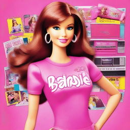 This image, a piece of high-quality digital art, channels the charm of early 2000s Barbie movie posters