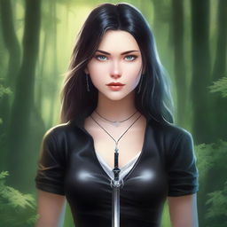 A high-quality digital art book cover featuring a young woman holding a sword