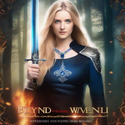 A high-quality e-book cover design showing a young woman with black and blonde hair, clear blue eyes, and a shining crystal necklace