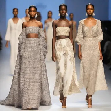 The fashion show showcased a collection with good continuation in the designs, where patterns and motifs were seamlessly repeated and connected.