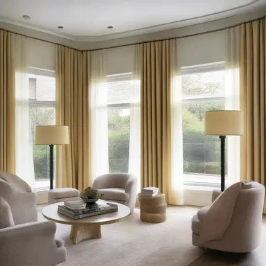 The tussah silk curtains added an elegant touch to the modern interior design of the house.